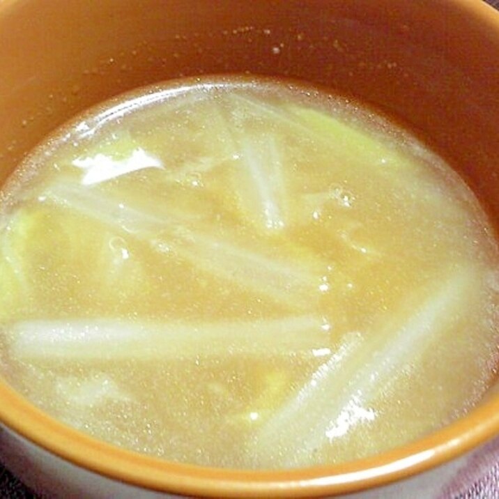 鶏手羽先のダシで作った中華スープ